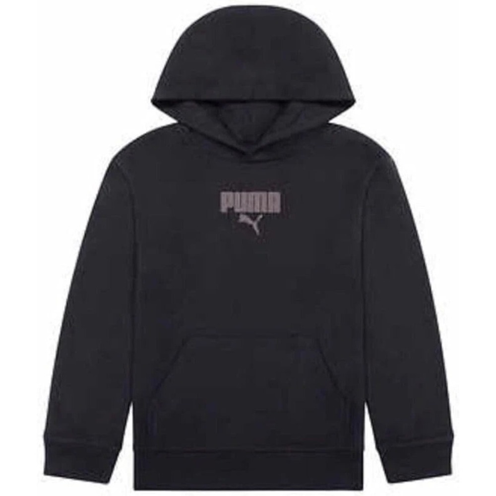 PUMA Youth Boys Hooded Black Fleece Hoodie with Kangaroo Pocket XS 5/6 NWT